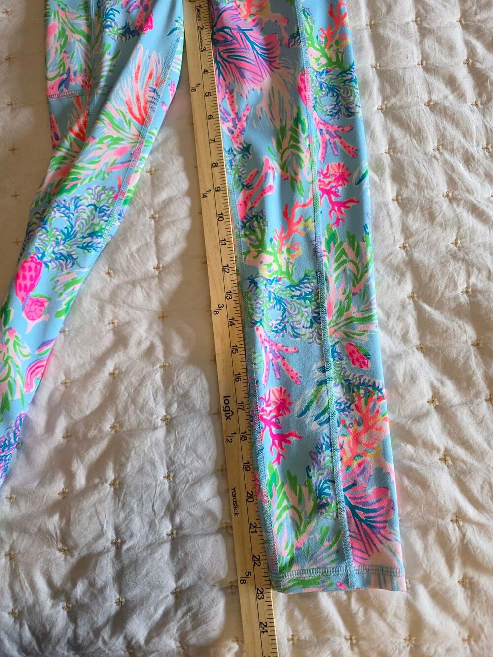 Lilly Pulitzer Luxletic Weekender High-Rise Leggings in Celestial Blue Cay To My - Picture 4 of 7